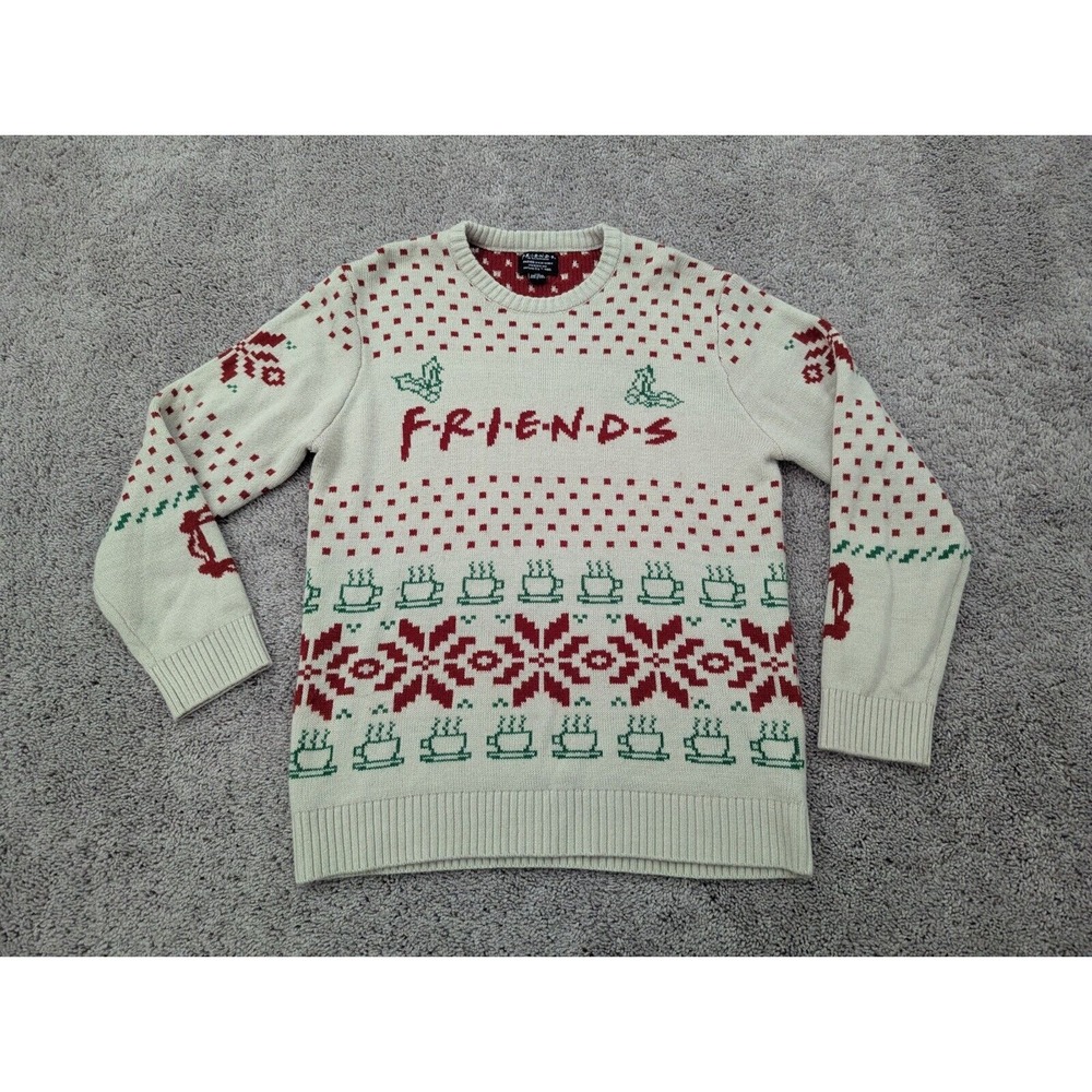 FRIENDS The Television Series Ugly Christmas Pullover Sweater Mens Large Gray‎